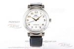 MKS Best Replica IWC Da Vinci Automatic 40 MM White Face Black Leather Strap Watch